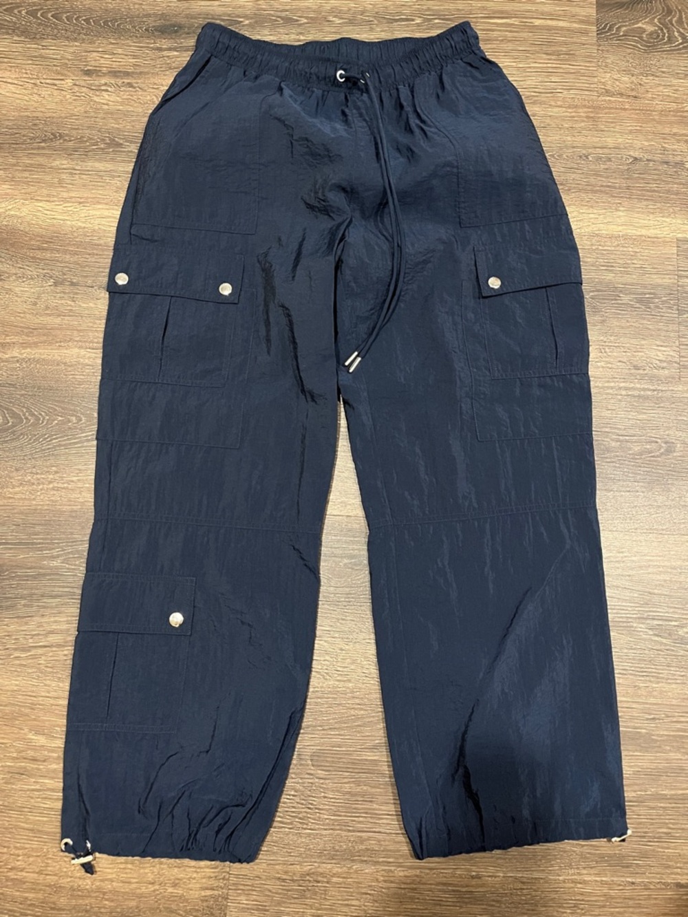 cinq a sept Navy Cargo Joggers with Snap Flaps - Picture 2 of 6